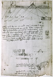 Fragment uit een Da Vinci Manuscript dat het principe en de constructie van een "Sea Dredge" beschrijft (manuscript) door Leonardo da Vinci