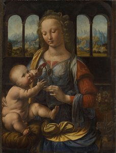 Duits: Madonna mit der Nelke Madonna van de Anjer door Leonardo da Vinci
