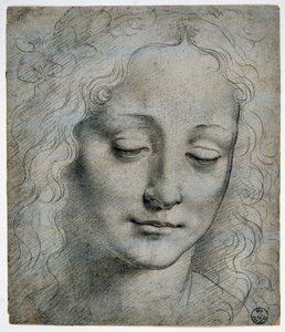 Hoofd van een jongen met een kroon van bladeren in de stijl van Verrocchio