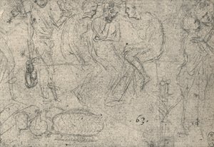 Groep Figuren in Gesprek, ca. 1480 1945 door Leonardo da Vinci