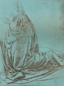 Voorbereidende studie van draperie voor de Engel in de `Maagd van de Rotsen`, 1472-c1519 1883