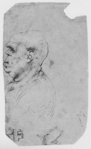Profiel van een kale man naar links, ca. 1480, 1945