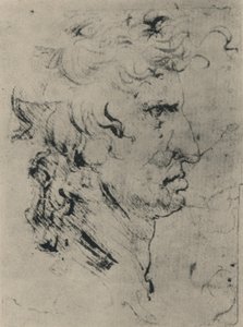 Profiel van een man naar rechts, ca. 1480, 1945 door Leonardo da Vinci