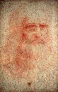 Zelfportret van Leonardo da Vinci, Italiaanse schilder, beeldhouwer, ingenieur en architect, c1513