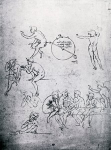 Studies voor De aanbidding der wijzen en Het laatste avondmaal door Leonardo da Vinci