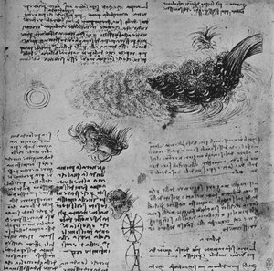 Studies van de Vorming van Water in Beweging door Leonardo da Vinci