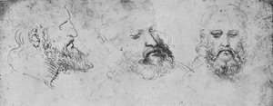 Studies van het Hoofd van Cesare Borgia vanuit Drie Hoeken, ca. 1480 door Leonardo da Vinci