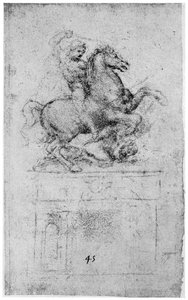 Studie voor het Trivulzio-monument, ca. 1508, 1954 door Leonardo da Vinci