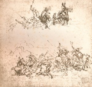 Studie voor de cartoon van de Slag bij Anghiari, ca. 1472-ca. 1505, 1883