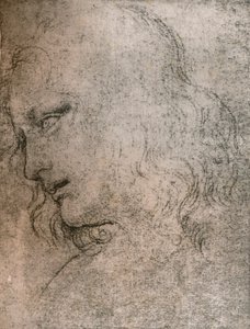 Studie voor het hoofd van St. Philip in `Het Laatste Avondmaal`, ca. 1494-1499 door Leonardo da Vinci