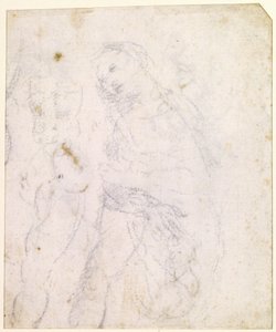Studie van een Madonna [rugzijde] door Leonardo da Vinci