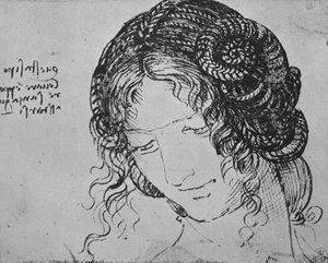 Studie van het gevlochten haar van een vrouw, ca. 1480 1945