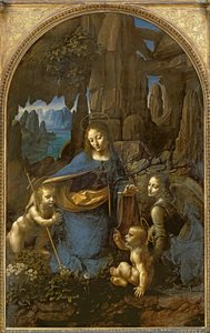 De Maagd van de Rotsen (met de Heilige Johannes de Doper die het Kind Jezus aanbidt, vergezeld door een Engel), c.1508