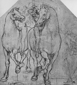 Twee ruiters, ca. 1480, 1945 door Leonardo da Vinci