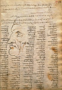 Woordenlijst en mannelijk profiel, uit Codex Trivulzianus