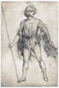 Jongere in een gemaskerd kostuum, 1506-1507 door Leonardo da Vinci