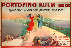 Reclameposter voor het Portofino Kulm Hotel in Camogli, Italië, 20e eeuw door Leonetto Cappiello