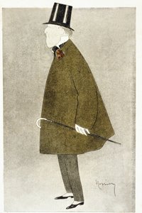 Jacques Doucet (1853-1929), Franse modeontwerper, bekend om zijn elegante jurken, gemaakt van doorschijnende materialen in overlappende pastelkleuren. door Leonetto Cappiello
