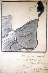 Portret van Giacomo Puccini (1858-1924), Italiaanse componist. Karikatuur door Leonetto Cappiello. door Leonetto Cappiello