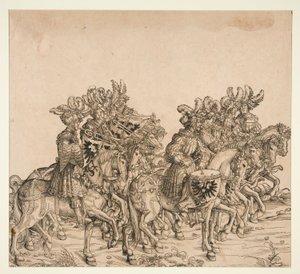 Keizerlijke trompetters door Leonhard Beck