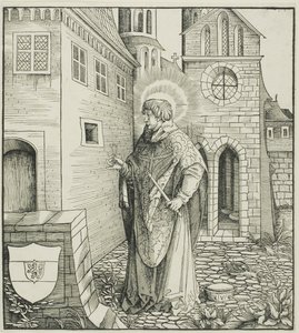 Sint Ferreolus, van Heiligen Verbonden met het Huis van Habsburg door Leonhard Beck