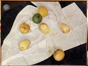 Stilleven met appels en citroenen