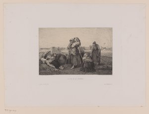 Boerinnen op het veld aan het eind van de werkdag door Leopold Flameng