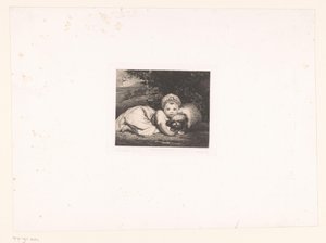 Prinses Sophia Matilda van Gloucester met haar hondje door Leopold Flameng