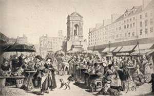 De Marché des Innocents, 1915 door Leopold Flameng
