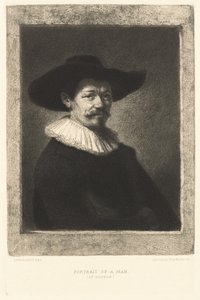 Portret van een Man door Leopold Flameng after Rembrandt van Rijn