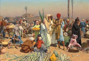 Markt in Neder-Egypte door Leopold Karl Muller
