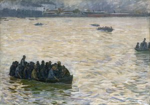 Werfwerkers keren huiswaarts aan de Elbe, 1894