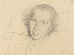 De zus van de kunstenaar, Marie von Kalckreuth door Leopold von Kalckreuth