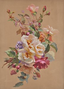 Rozen en vergeet-me-nietjes door Leopold von Stoll