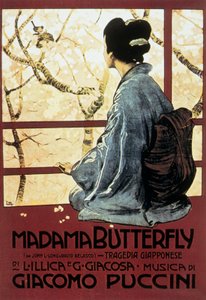 Omslag door Leopoldo Metlicovitz van partituur van opera Mrs Butterfly door Giacomo Puccini door Leopoldo Metlicovitz