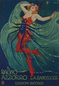 De blauwe spin door Alberto Iginio Randegger, 1916 door Leopoldo Metlicovitz