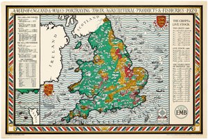 Een Kaart van Engeland en Wales door Leslie MacDonald Gill