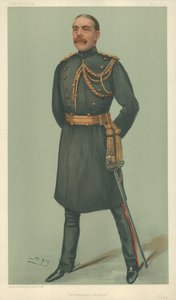 Mr. William Dudley Ward, een permanente krijger, 30 mei 1901, Vanity Fair cartoon door Leslie Matthew Ward