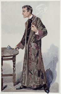 Sherlock Holmes, cartoon uit Vanity Fair van de acteur William Gillette door Leslie Matthew Ward