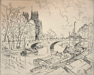 De Seine bij Notre Dame door Lester George Hornby