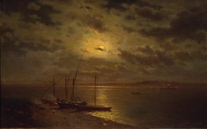 Maanverlichte nacht door Lev Lyvovich Kamenev