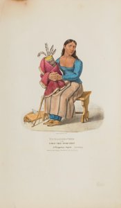 TA-MA-KAKE-TOKE of de vrouw die het eerst sprak; een Chippeway-vrouw (rouwend), uit de Aboriginal Portfolio