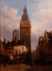 Straatscène door Lewis John Wood