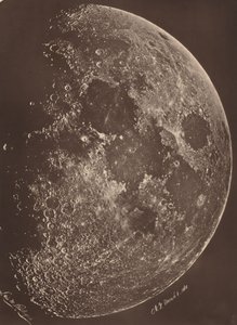 Foto van de maan op haar 1e kwartier,6 maart