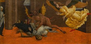 Heilige Frances van Rome gekweld door Satan