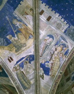 Detail van gewelf in St Martial kapel, Pauselijk Paleis in Avignon, met fresco