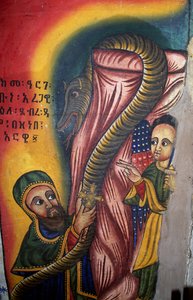 Fresco in Kerk van St. Maria van Zion (17e eeuw), Aksum (Unesco Werelderfgoedlijst)