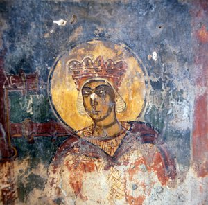 Fresco in de Byzantijnse Kerk van Agios Georgios door Unbekannt Unbekannt