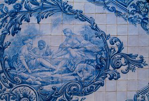 Glazuurtegels uit het Paleis van de Graven van Estoi. Estoi, Portugal door Unbekannt Unbekannt