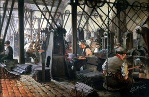 IJzer & Staal, Smeden van vijlen, Cyclops Steel and Iron Works, Sheffield, Yorkshire